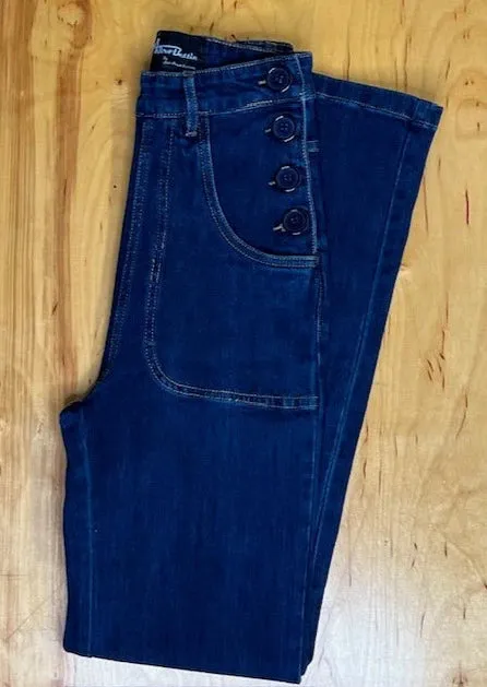 1950s Reproduction Button Jeans in Indigo by Astro Bettie