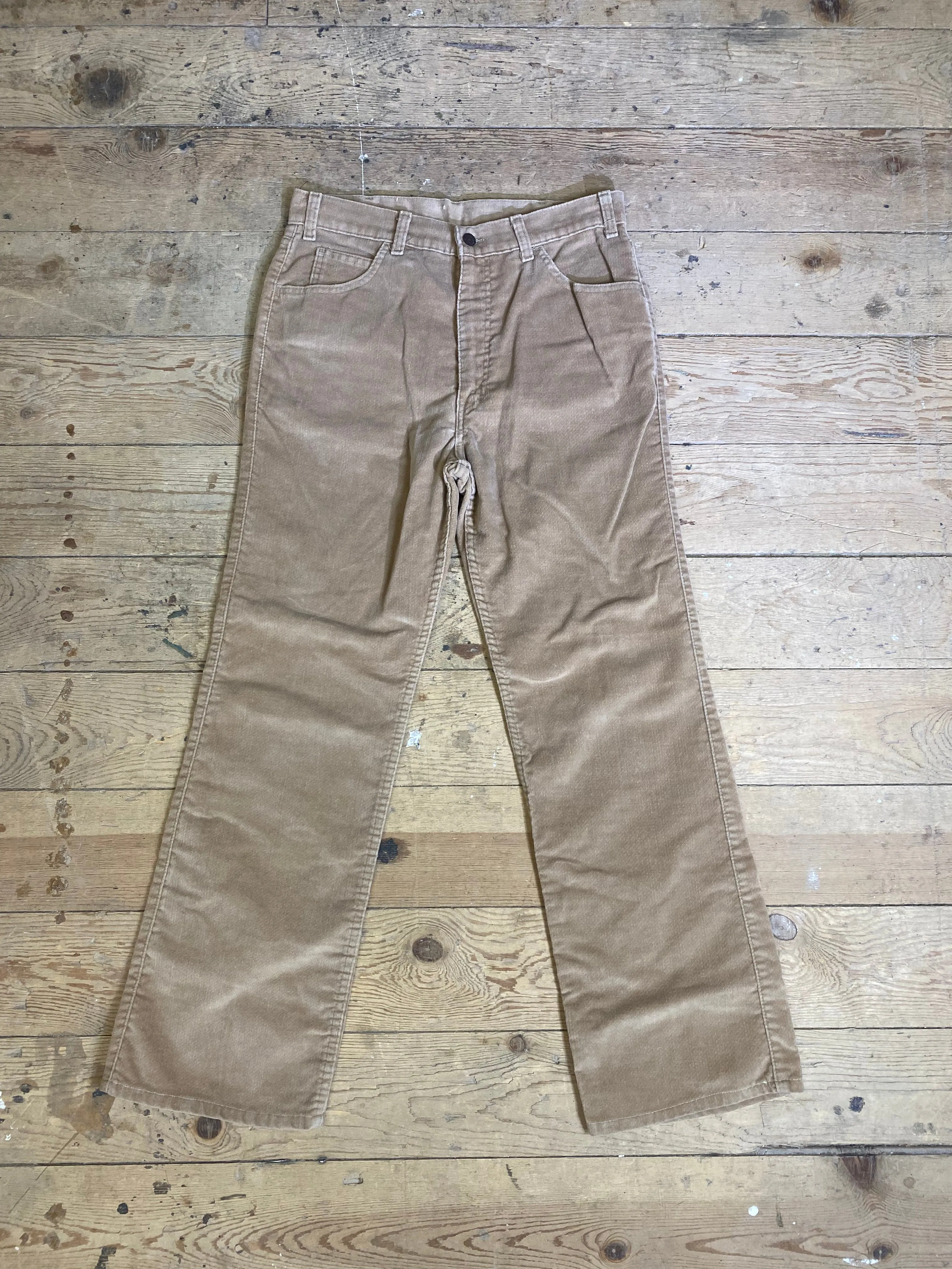 1970s Tan Corduroy "Movin' On" Flare Leg Pants by Levi's