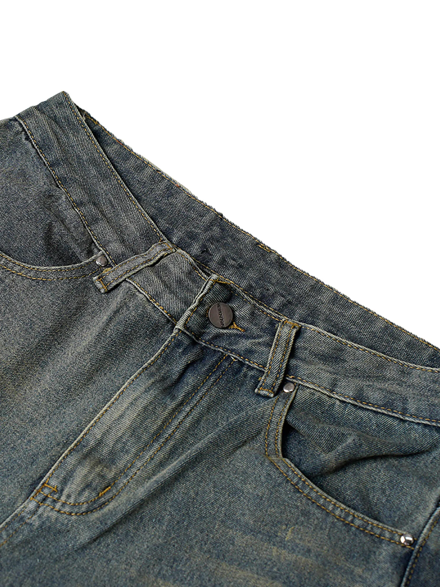 1984 High Street Hip Hop Washed Distressed Jeans - 2069