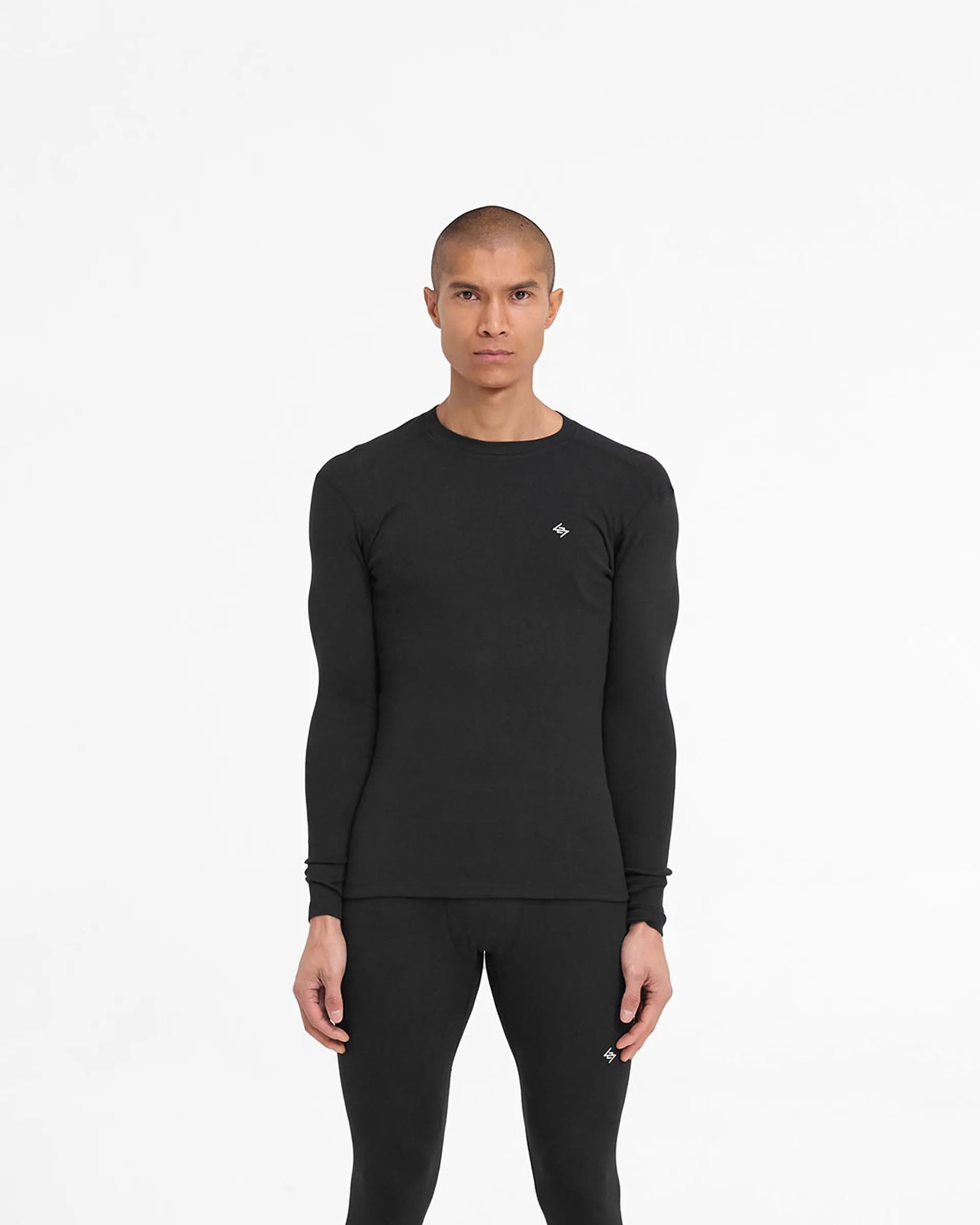 247 Ribbed Long Sleeve Top - Black