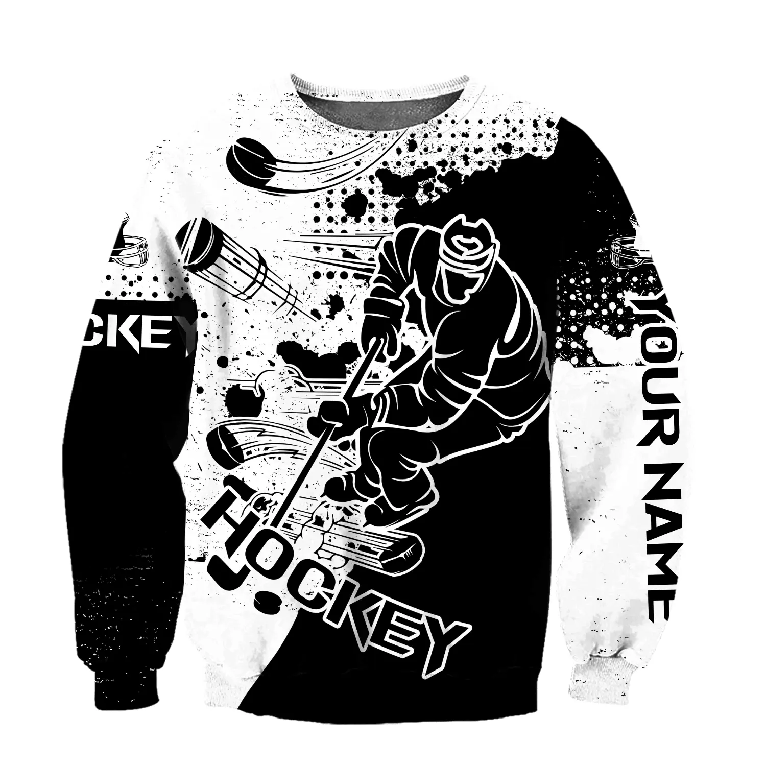 3D All Over Printed Hockey Unisex Shirts Custom Name Hockey Sweatshirt Zip Hoodie Christmas