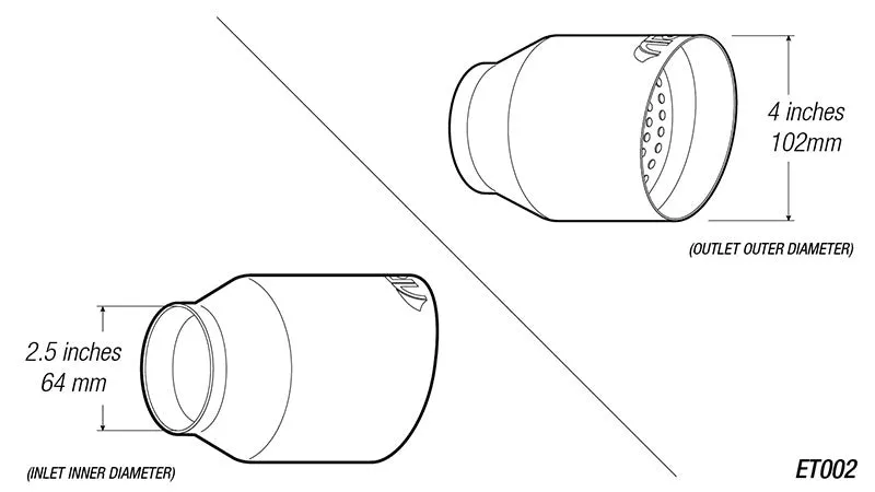 4" Universal Exhaust Tip ET002 (Burnt/Polish)