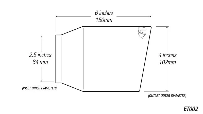 4" Universal Exhaust Tip ET002 (Burnt/Polish)