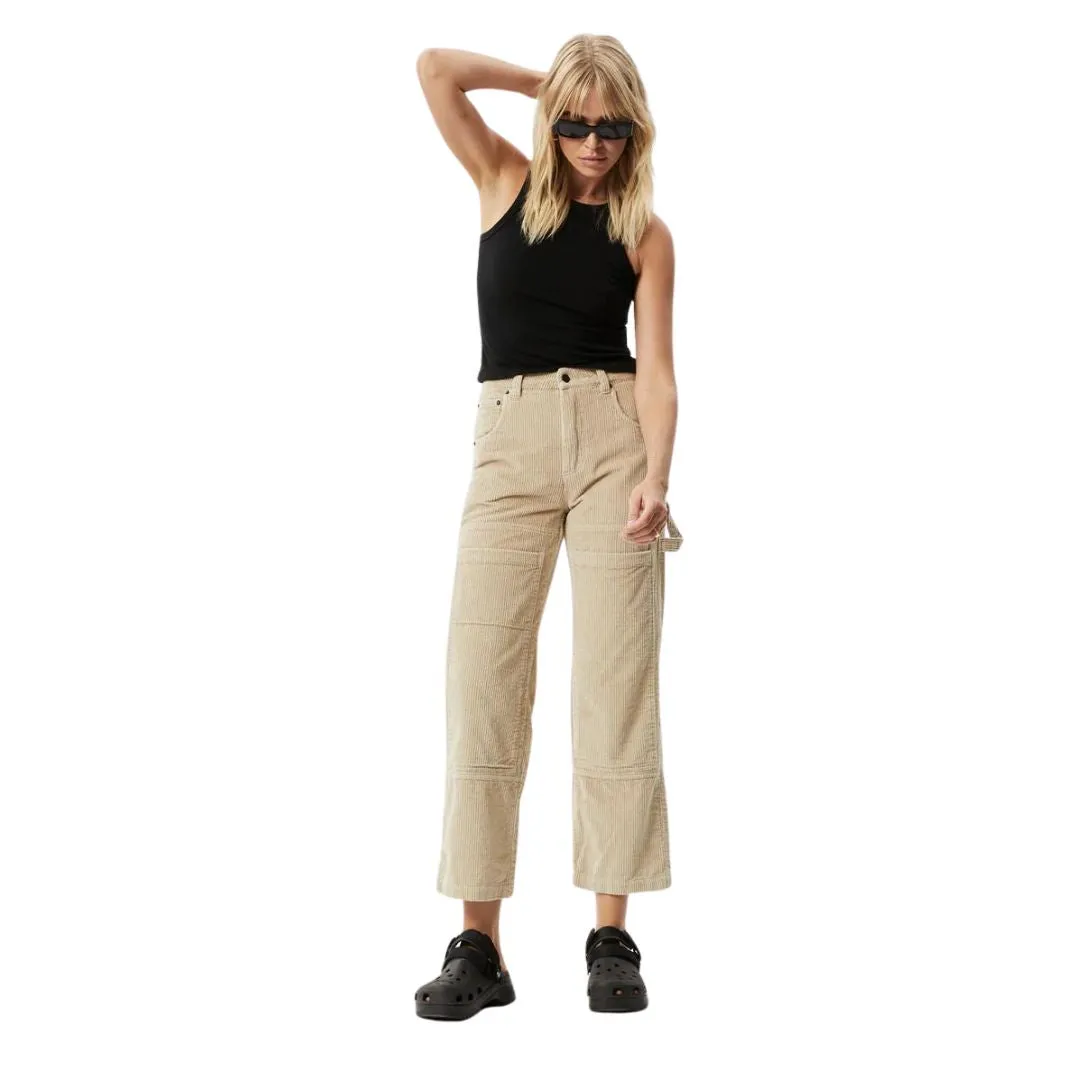 Afends Womens Paradise Moss Organic Corduroy Pant - Dark Ecru