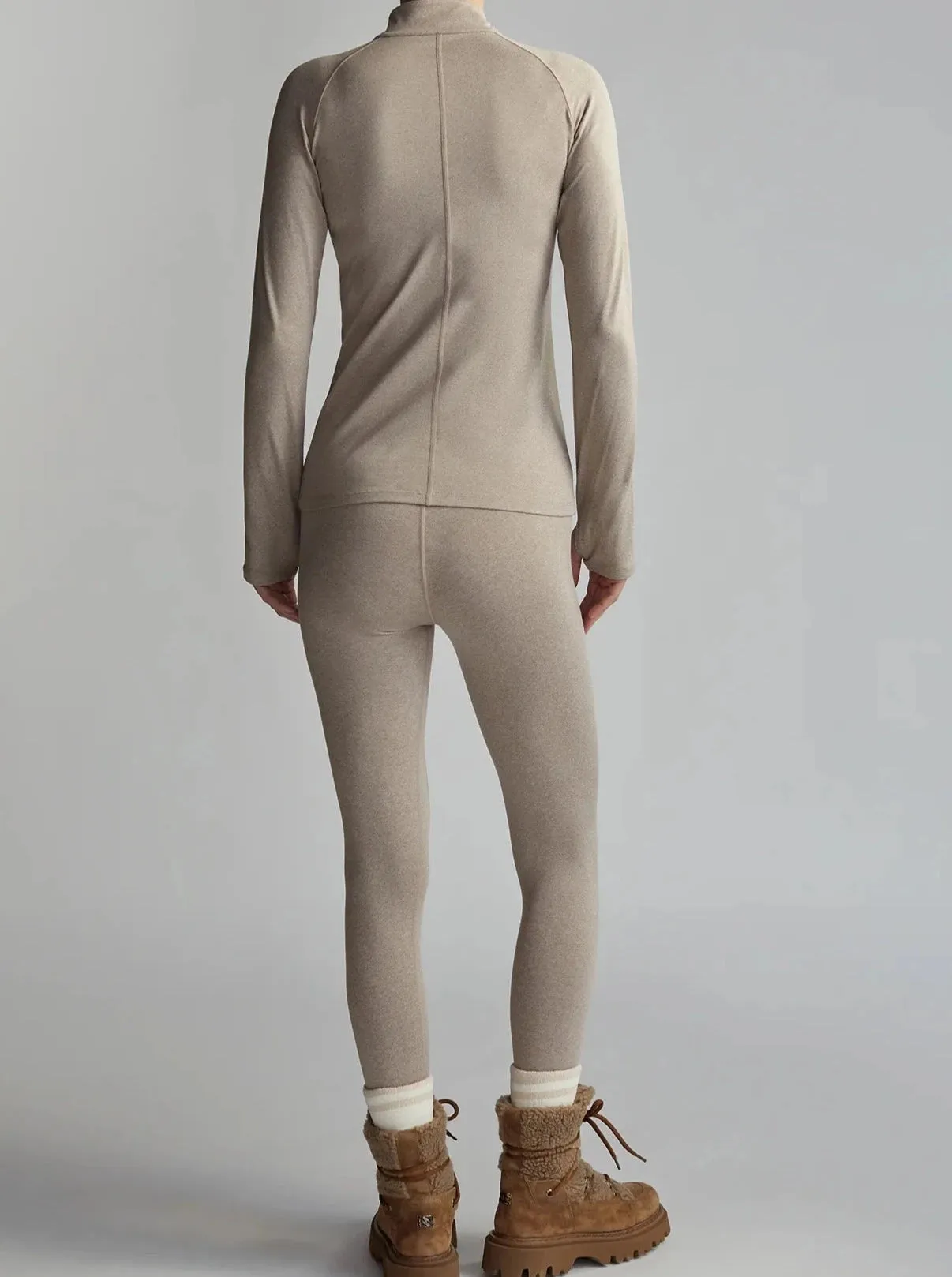 ALWAYS WARM HALF-ZIP BASE LAYER TOP | TAUPE MARL