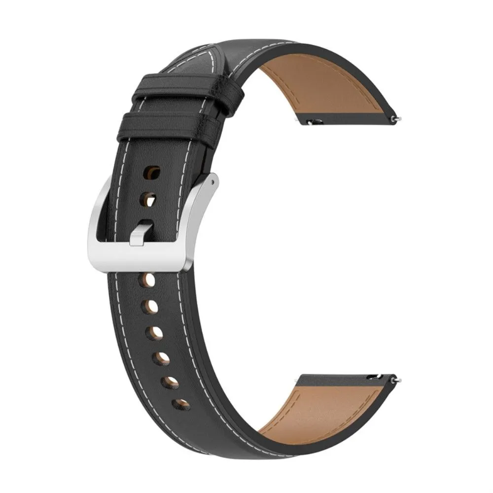 Amazfit GTS 3 / Bip U Top Layer Cowhide leather watch strap - Black