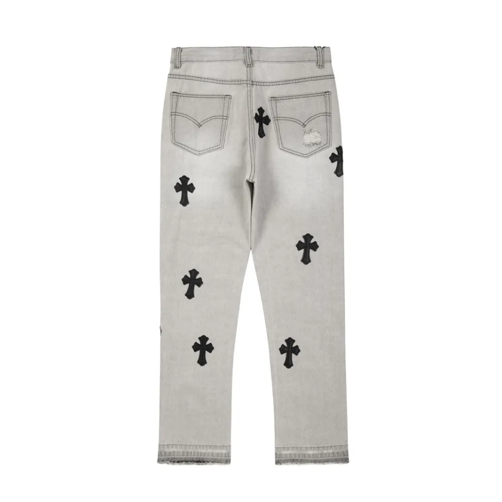 American Cross Embroidery Pre-Made Hole Jeans