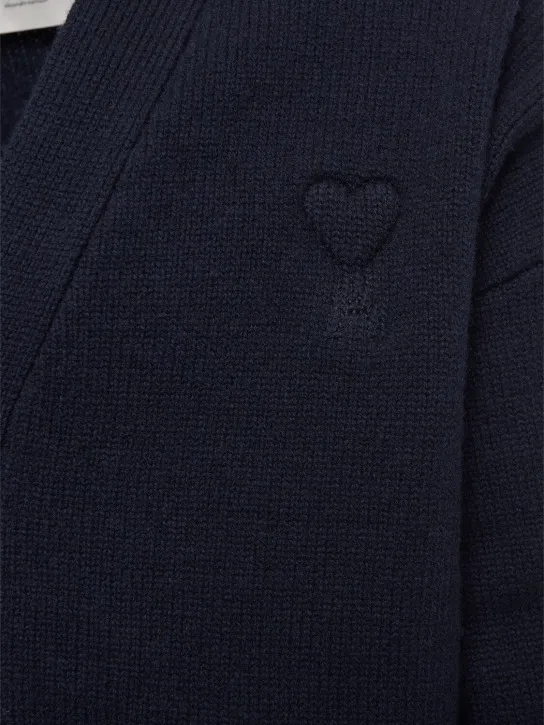 AMI Paris   Adc logo wool cashmere cardigan 