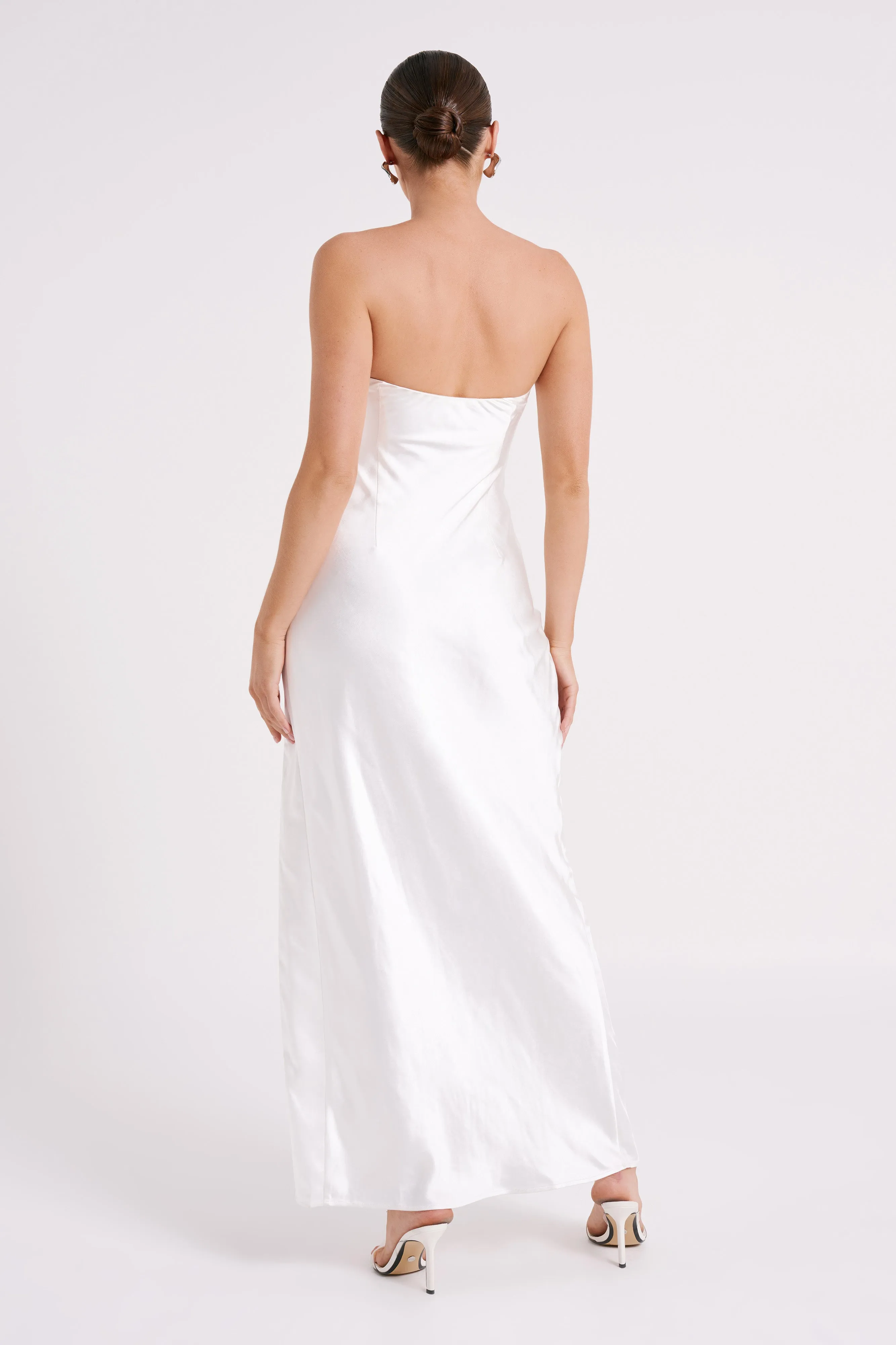 Aminah Draped Strapless Maxi Dress - Ivory