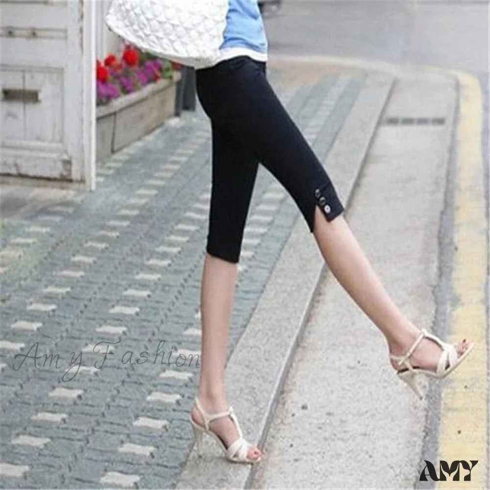 Amy Fashion - High Waist Elastic Elasticity Breeches Pantalons