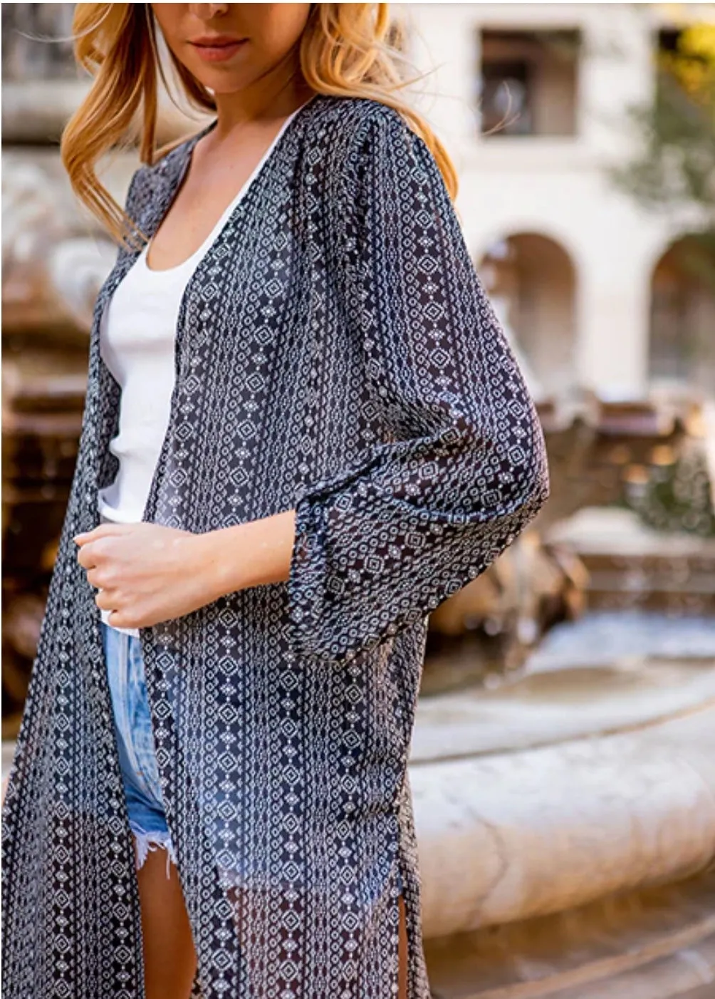 Aztec Print Duster