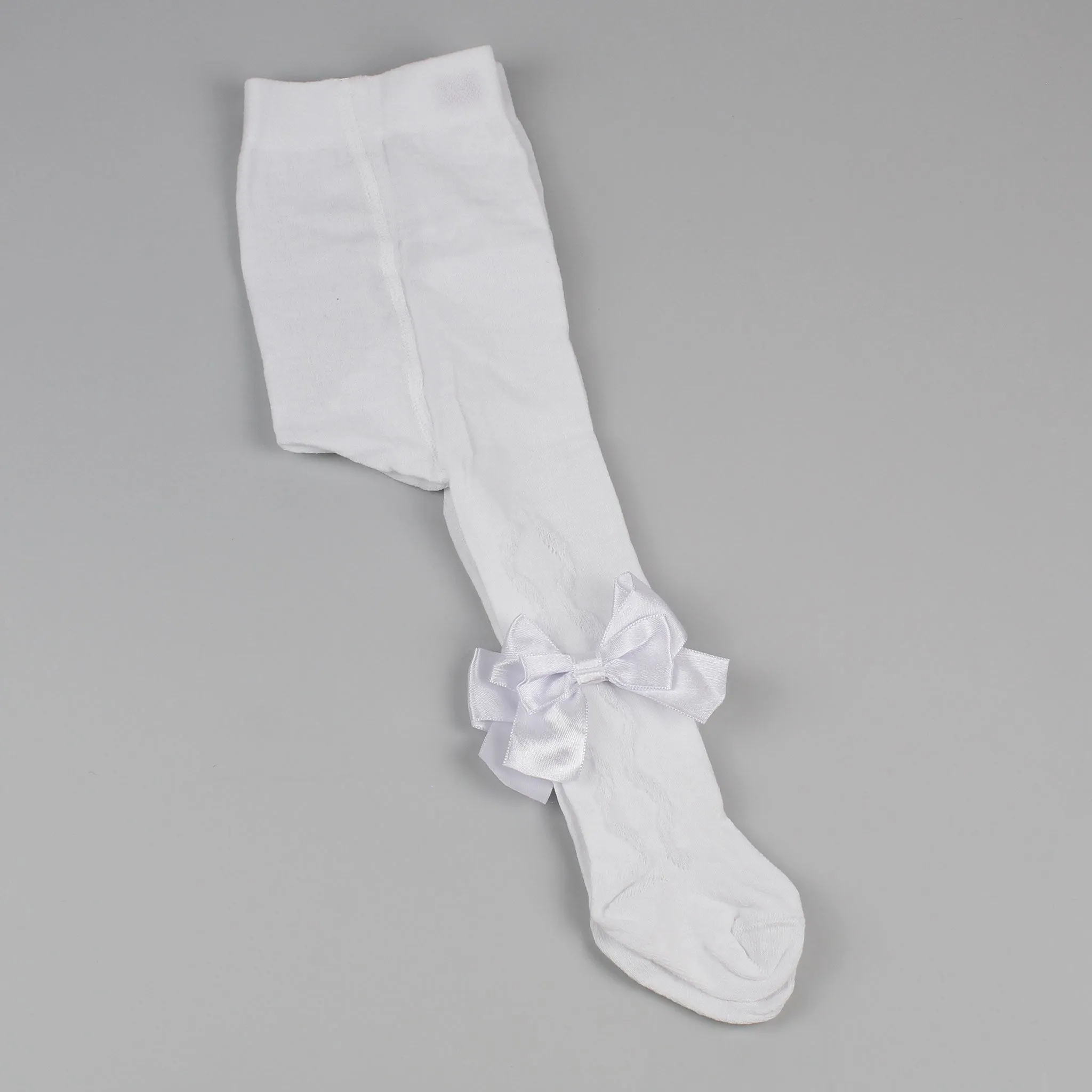 Baby Girl  White Bow Tights - White - Pex Grazia