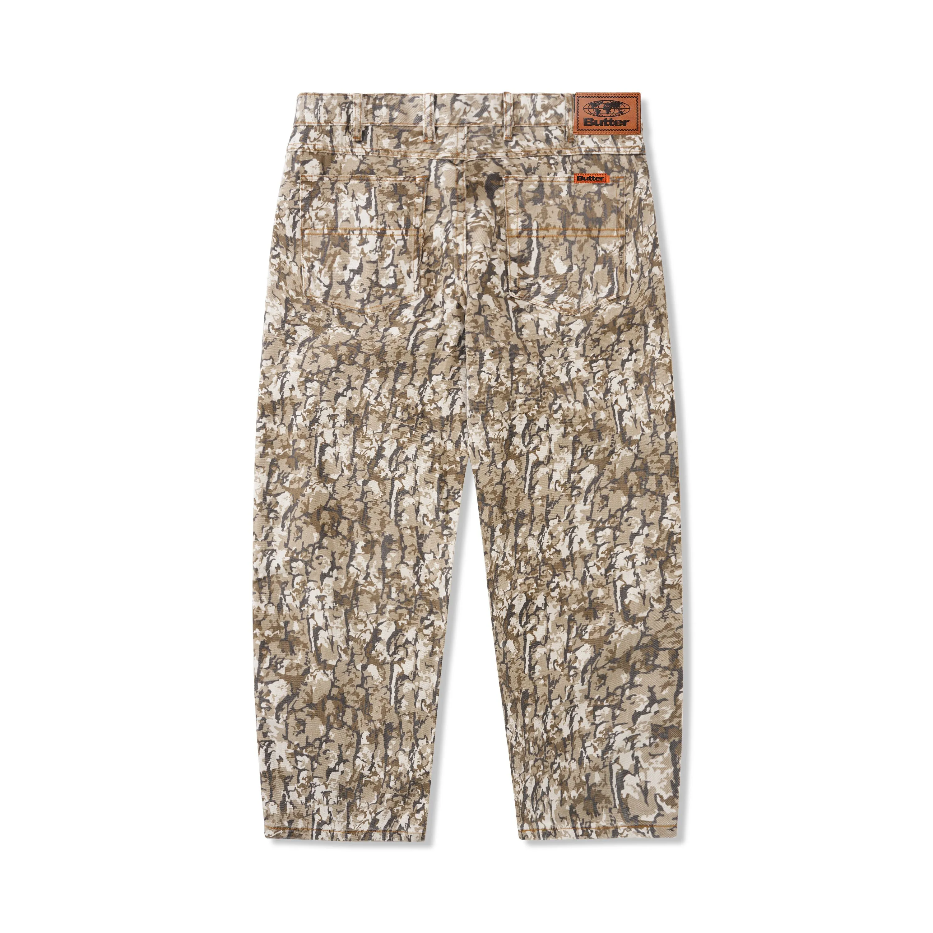 Bark Camo Denim Jeans, Tan