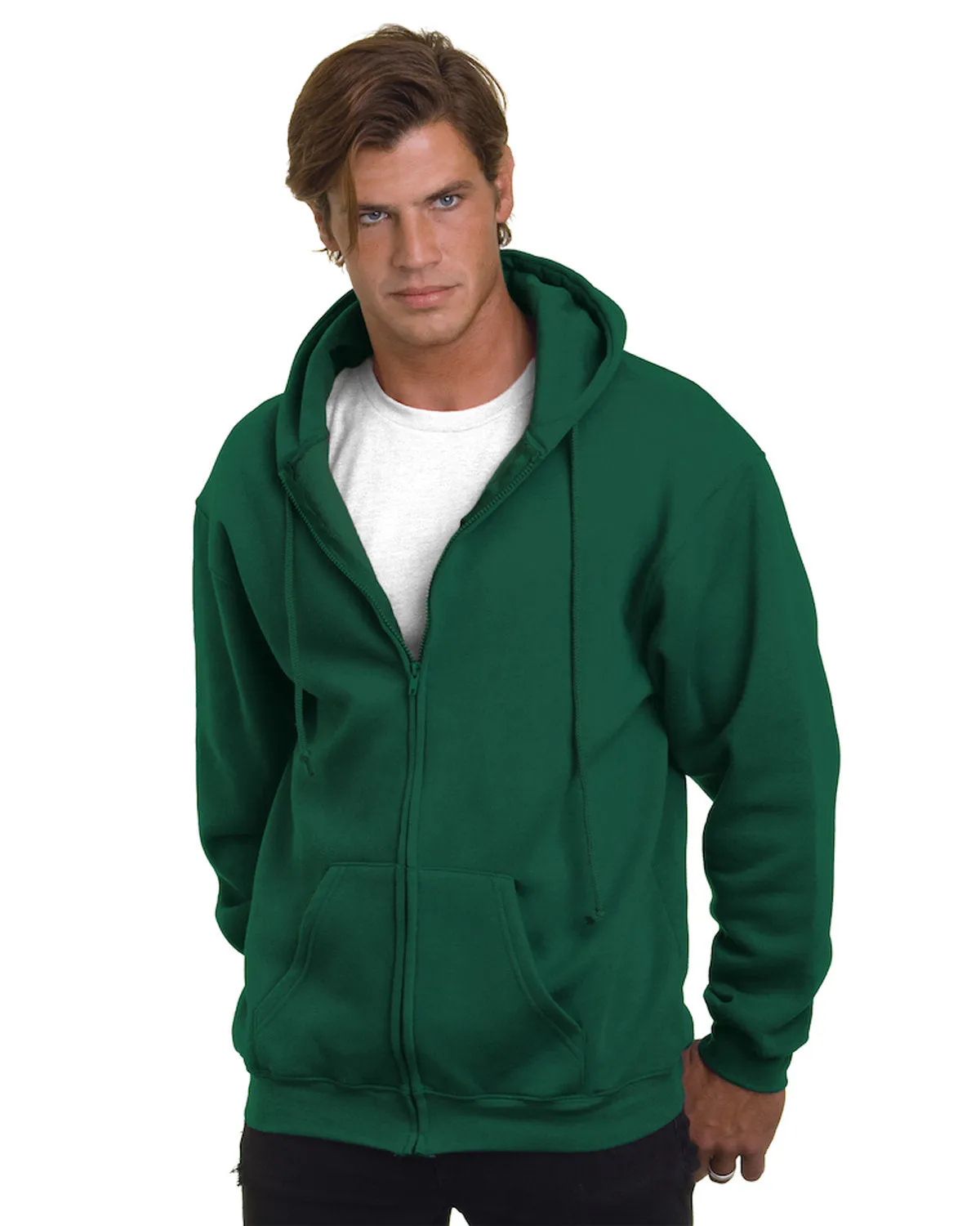 Bayside Men's Full-Zip Hooded Sweatshirt