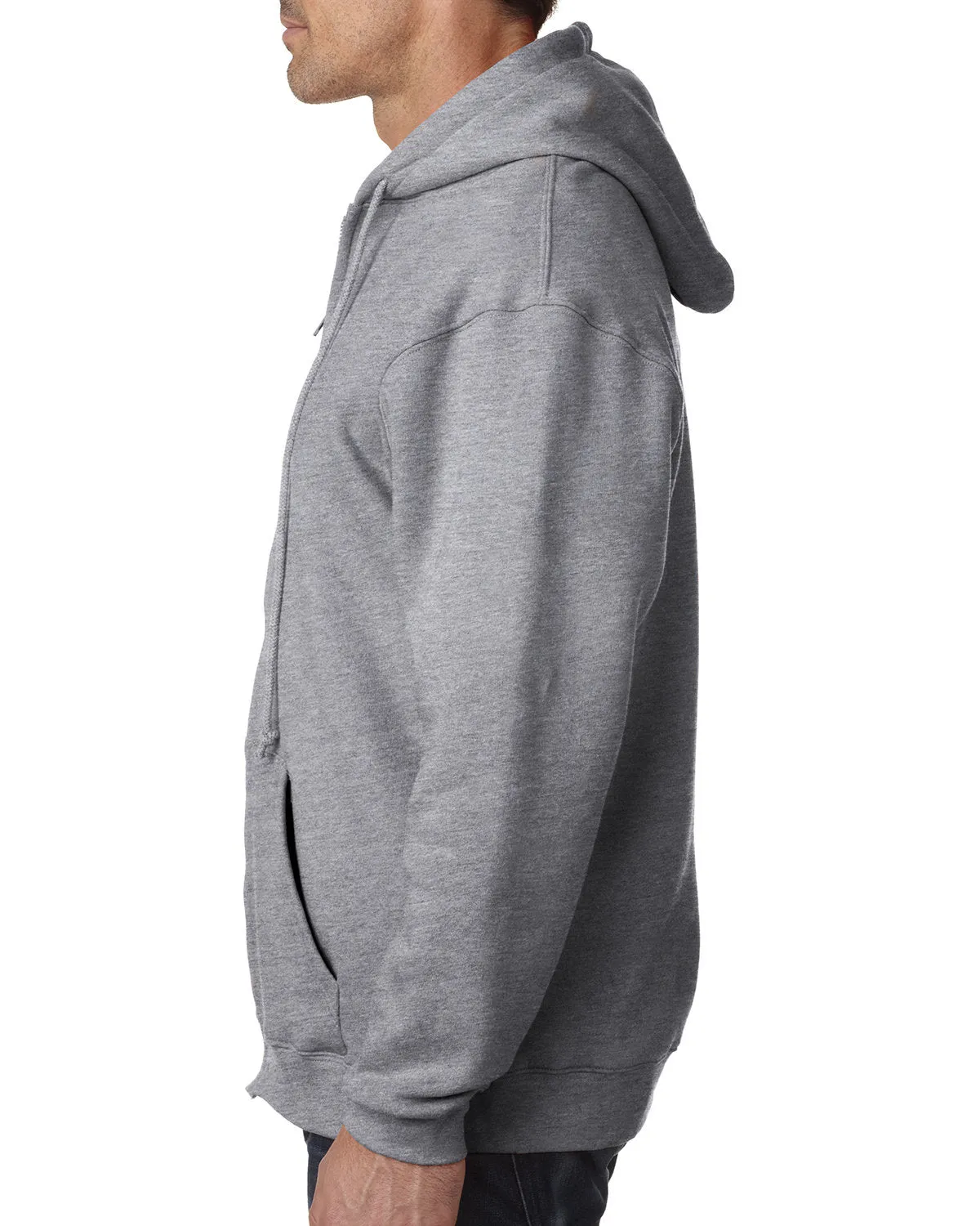 Bayside Men's Full-Zip Hooded Sweatshirt