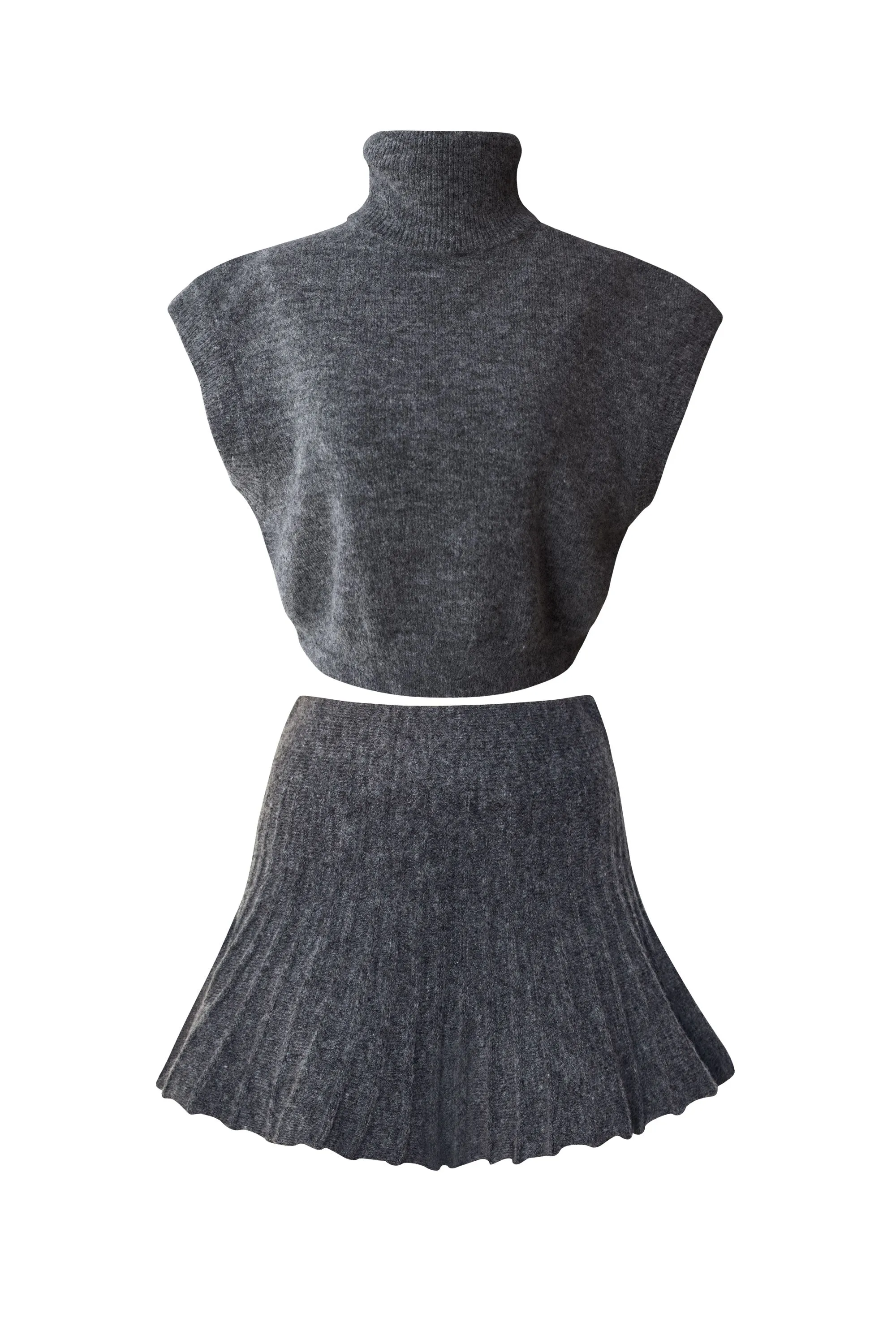 Betsy Charcoal Pleated Knit Skirt