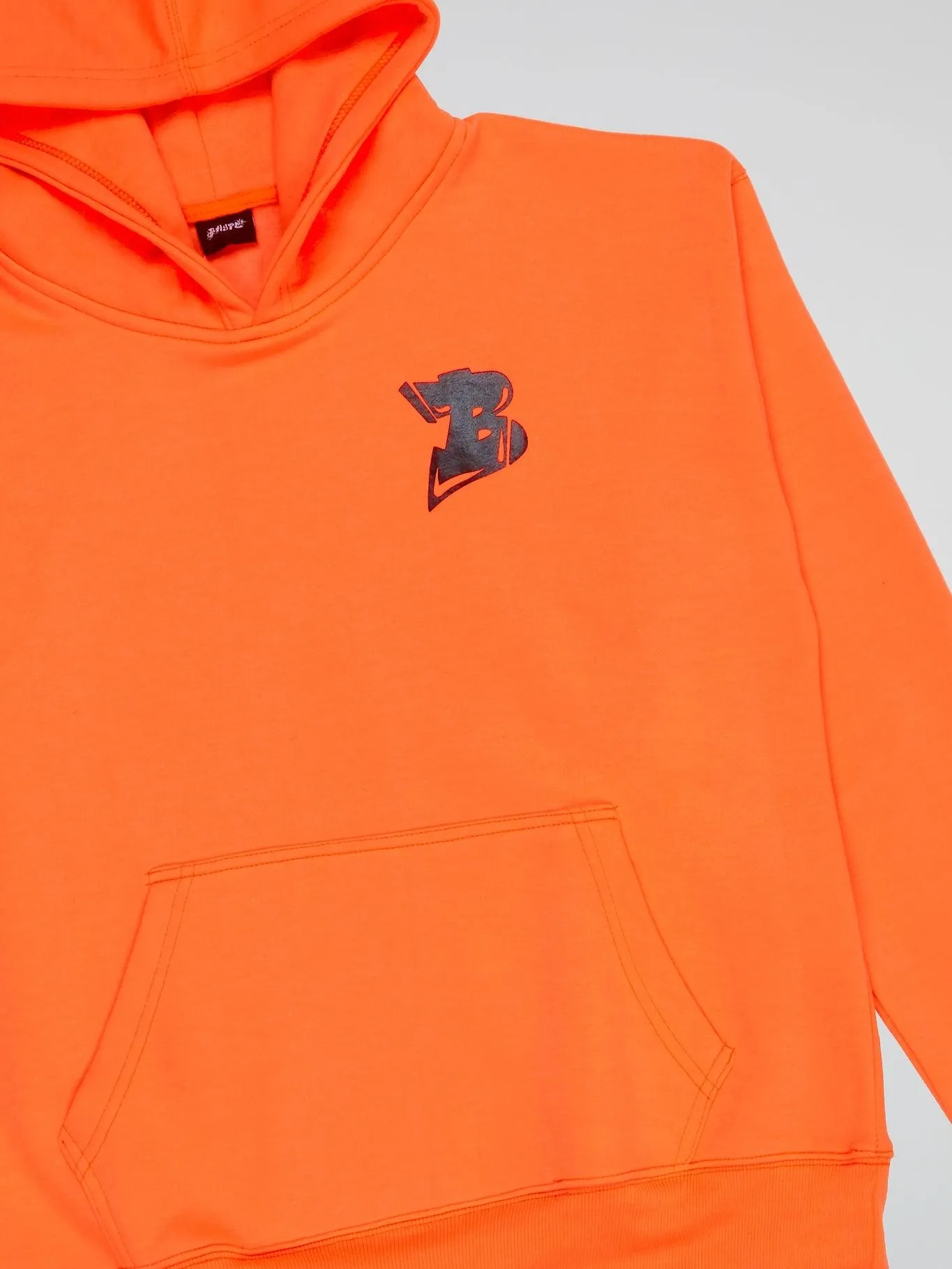 Bhype Society - Neon Orange Hoodie Bhype Logo Essentials