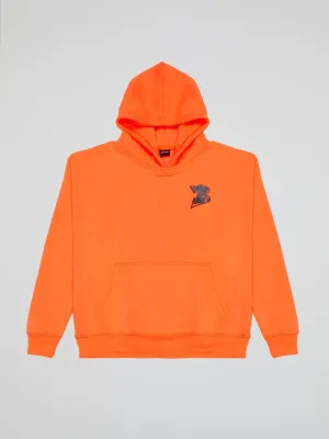 Bhype Society - Neon Orange Hoodie Bhype Logo Essentials