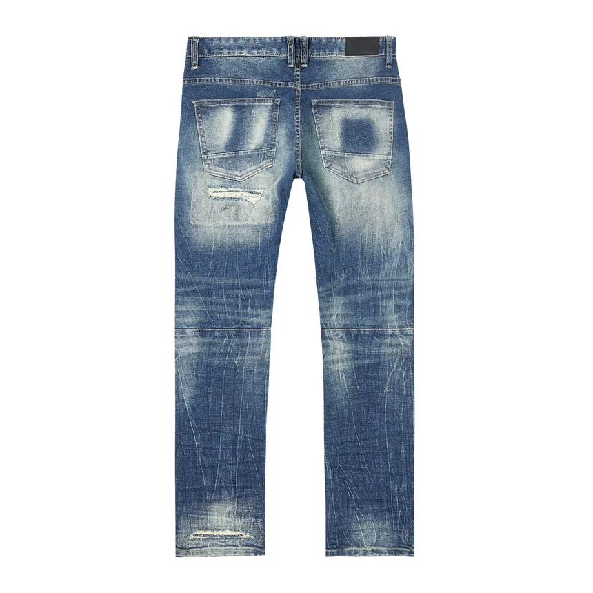 Big and Tall - Distressed Rip & Repair Jeans - Westport Blue