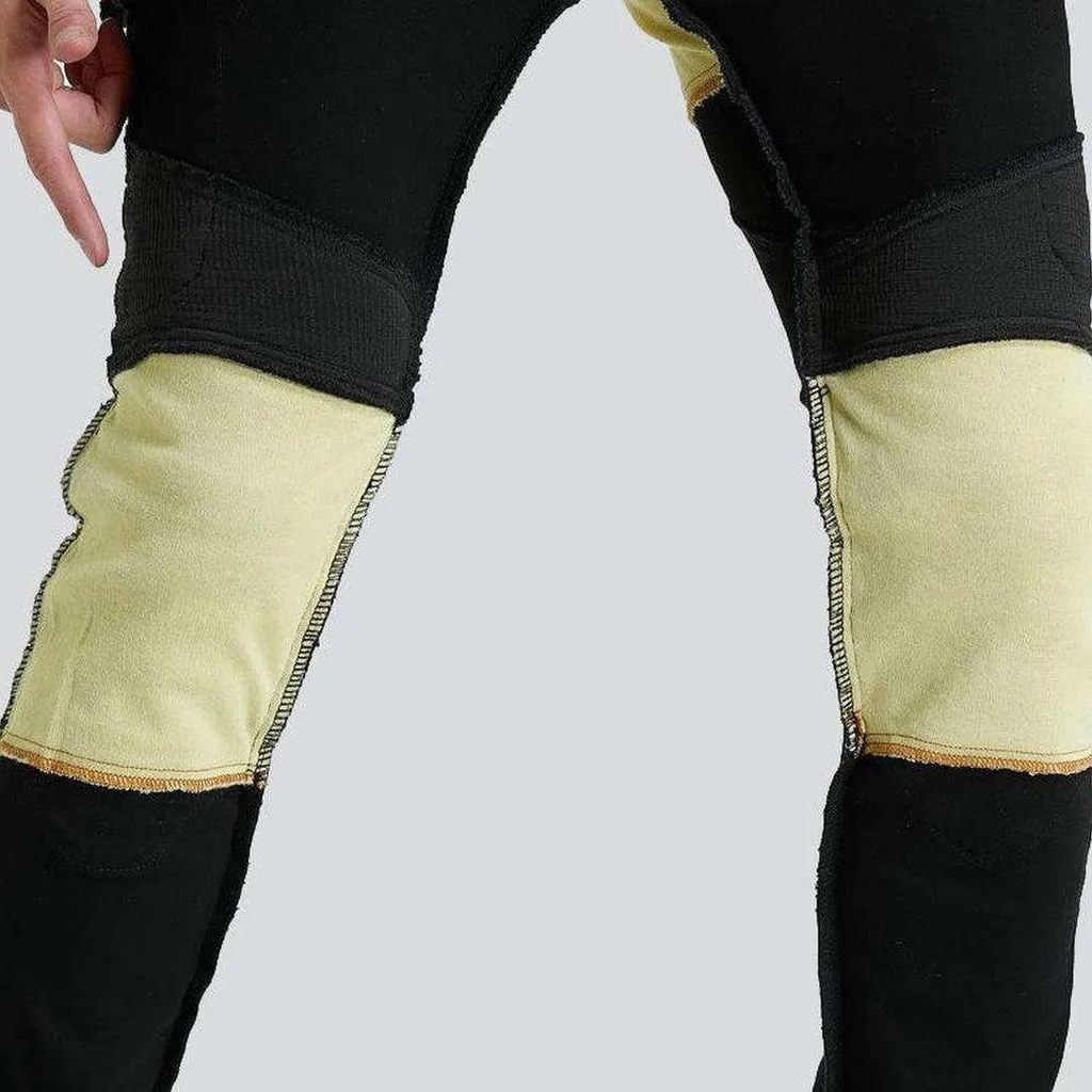 Black biker jeans for men