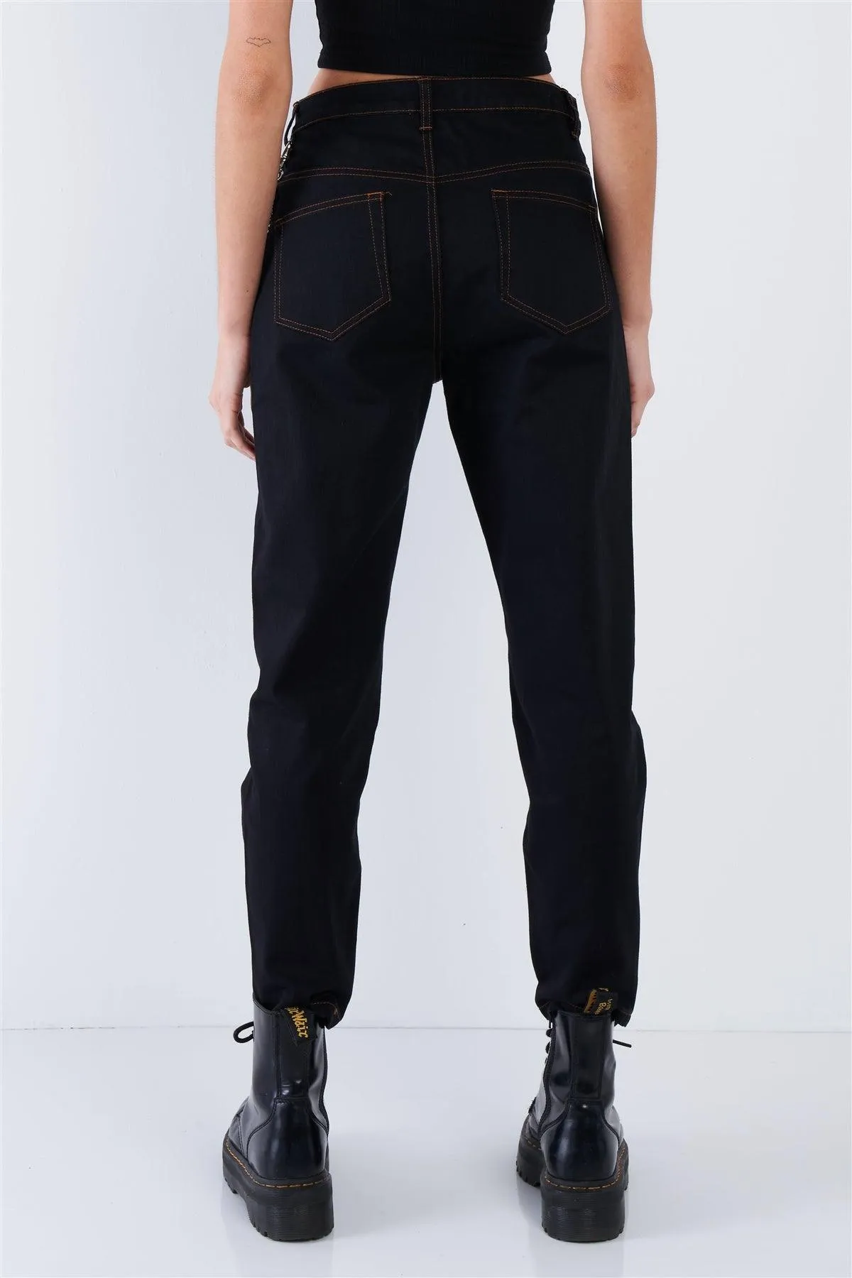 Black Casual Denim Boot Cut Jeans  /3-2-1