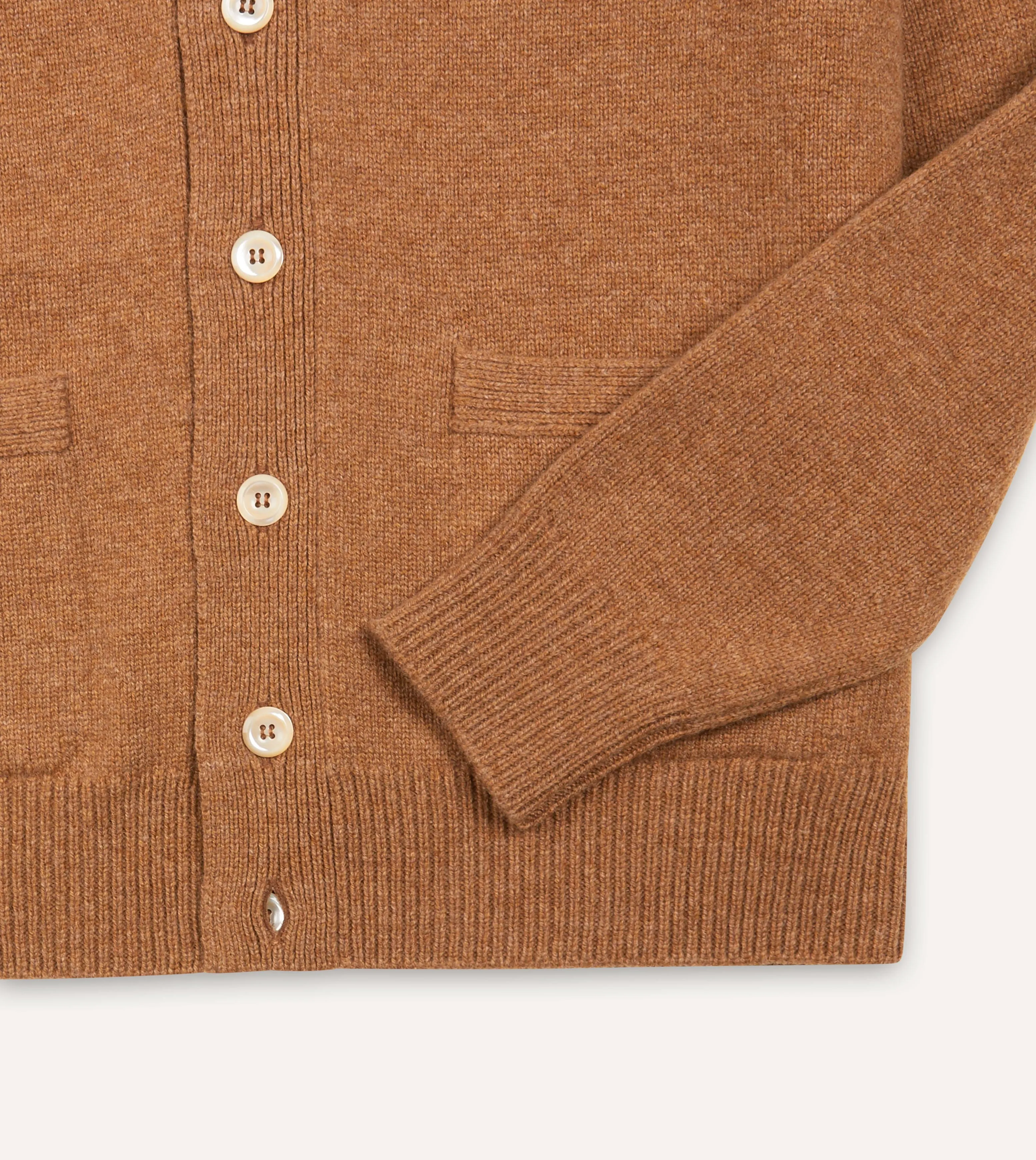 Brown Lambswool 6 Button Cardigan