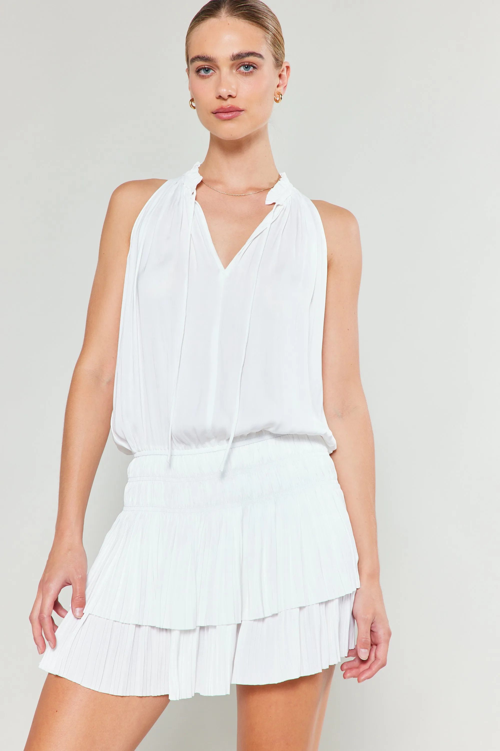 Cara Sleeveless Pleated Mini Dress