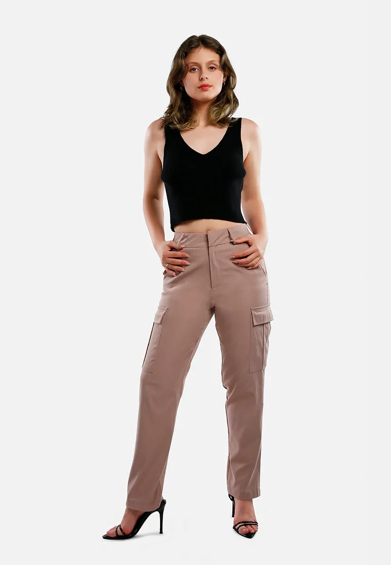 Casual High Waist Straight Pants