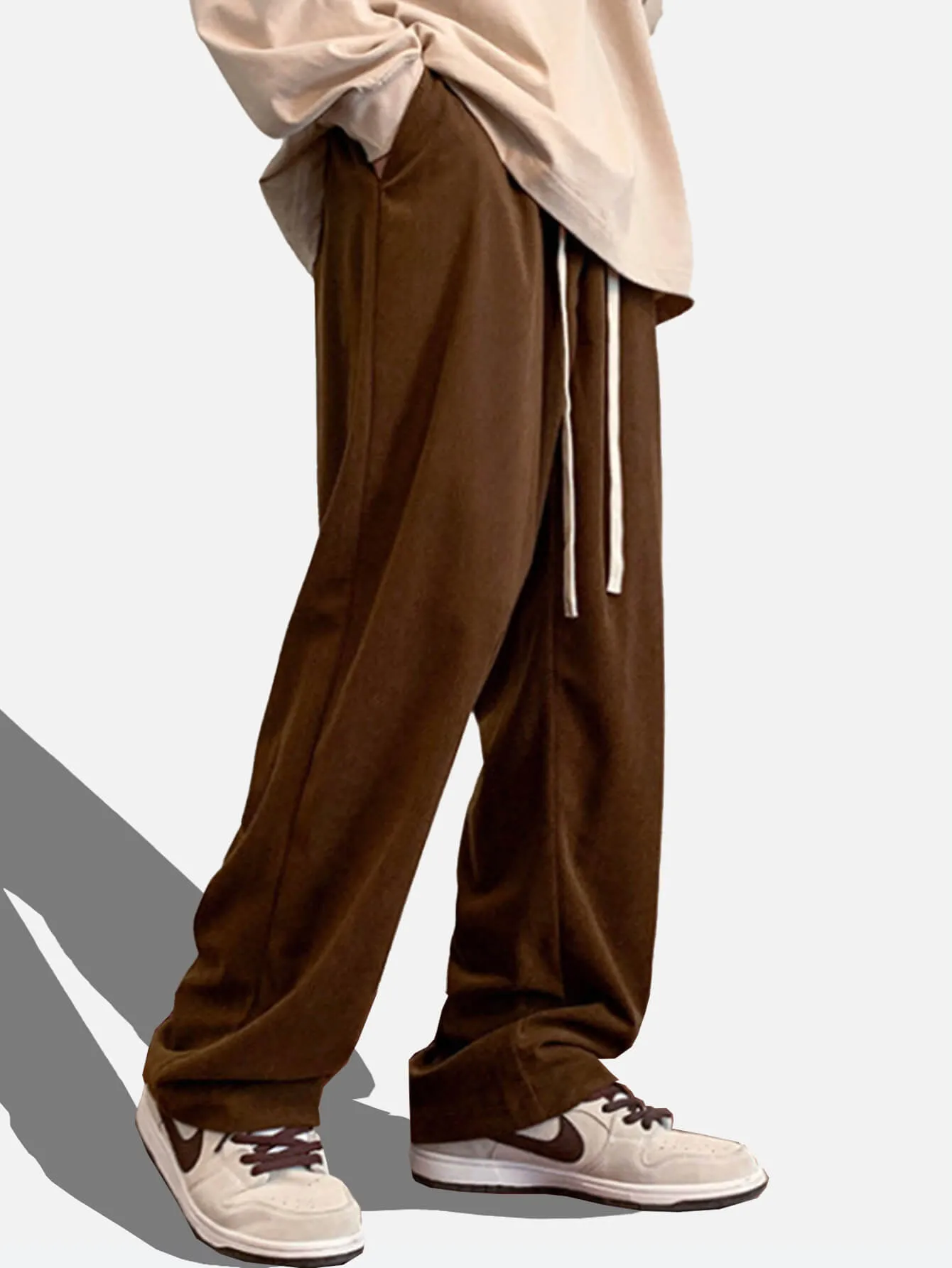 Casual Solid Color Corduroy Straight Pants