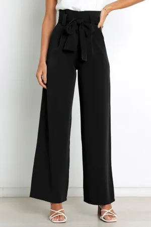 Casual Tie-Front Loose Straight Long Pants