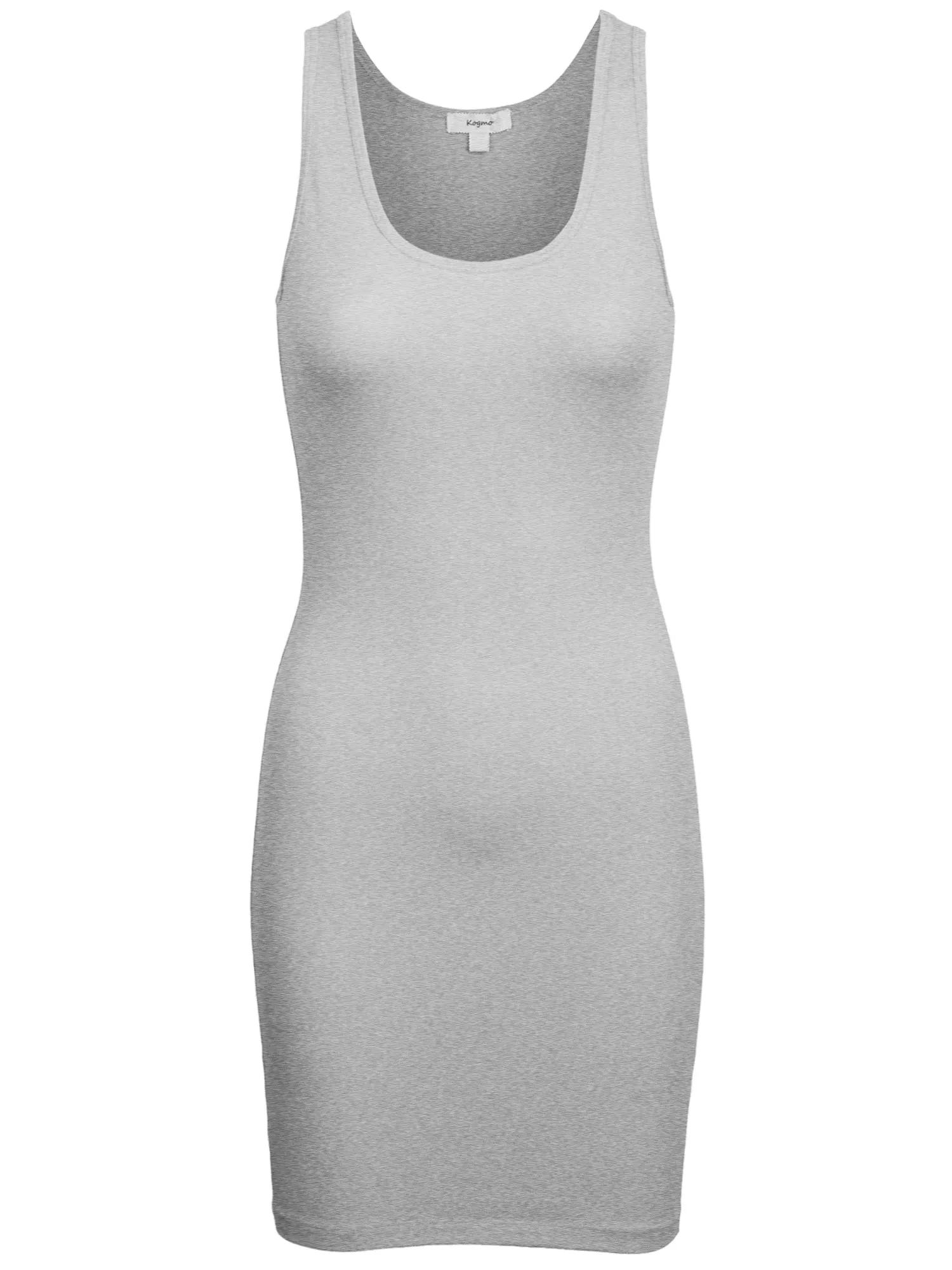 [Clearance] Womens Solid Basic Sleeveless Scoop Neck Bodycon Premium Cotton Dress (S-XL)