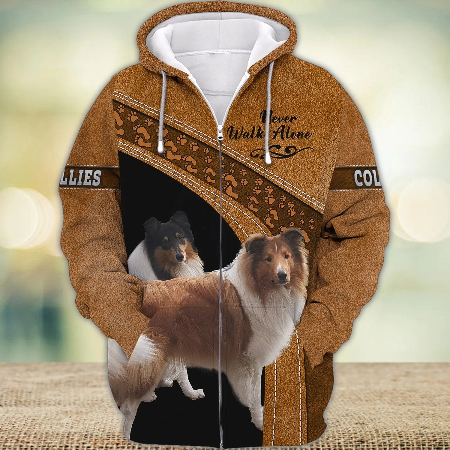 Collies Love Never Walk Alone 3D Full Print Shirts, Shirt For Dog Lovers, Dog Memorial Gifts for loss of Dog