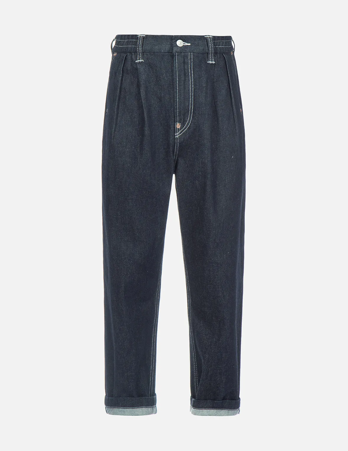 Colorblock Seagull Embroidered Tapered-fit Jeans