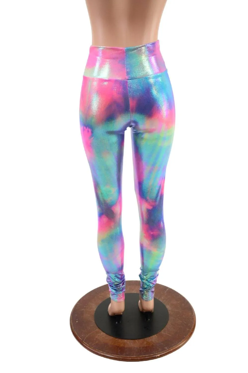 Cotton Candy Holographic High Waist Leggings