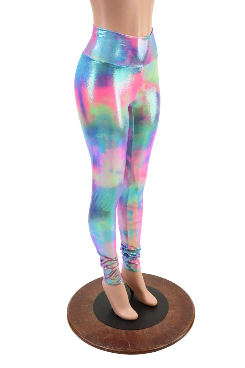 Cotton Candy Holographic High Waist Leggings