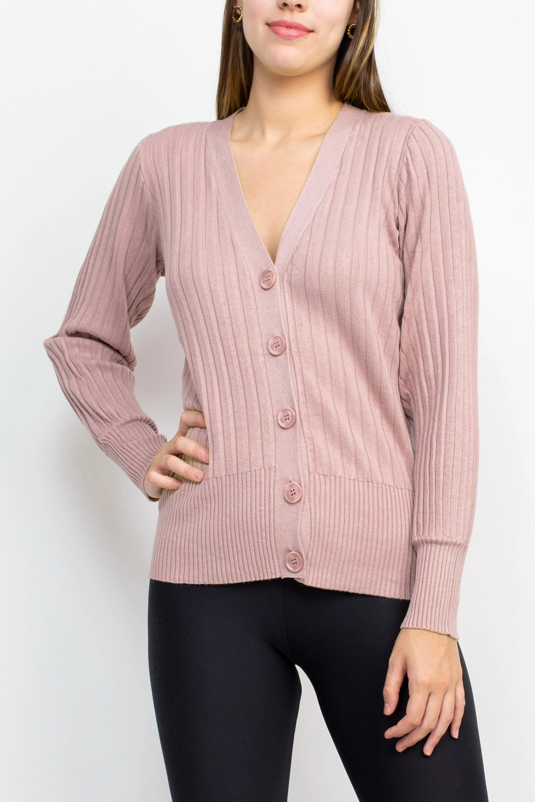 Cyrus V-Neck Button Down Long Sleeve Knit Cardigan