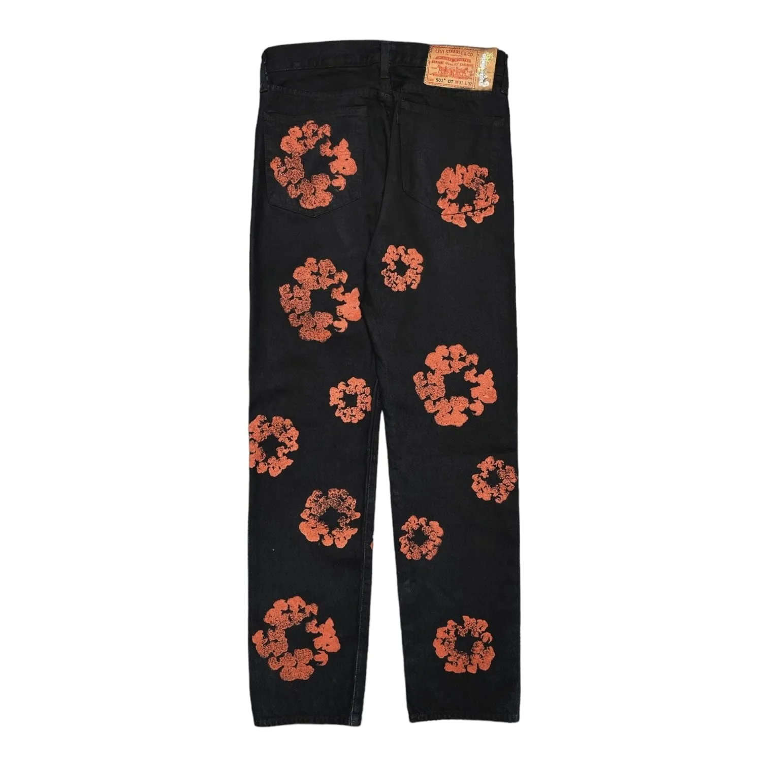 Denim Tears Levi's Cotton Wreath Jeans Black Red Clay