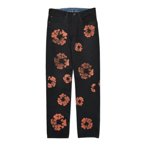 Denim Tears Levi's Cotton Wreath Jeans Black Red Clay