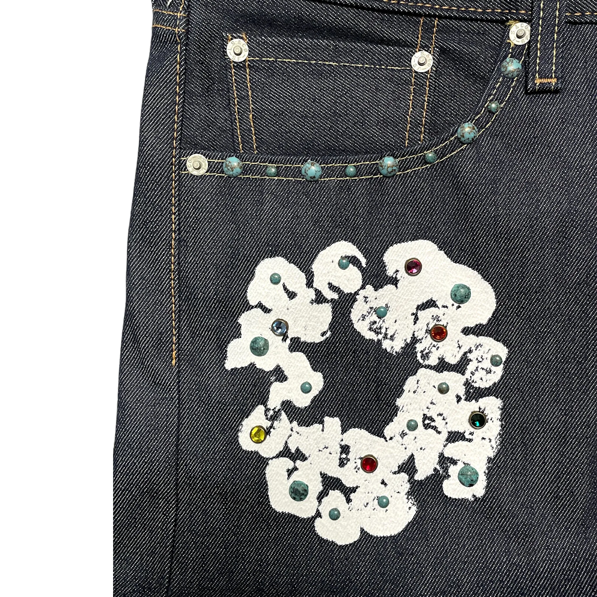 Denim Tears x Levi's 501 Cotton Rhinestone Wreath Jeans Raw