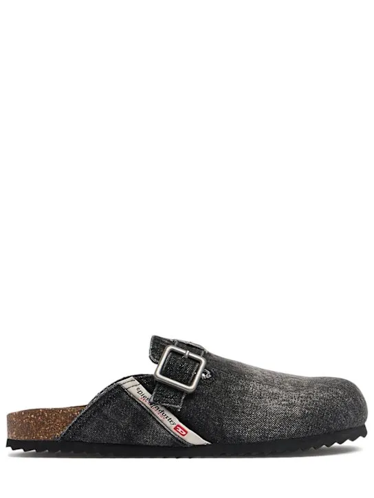 Diesel   Woodstock Washed cotton denim mules 