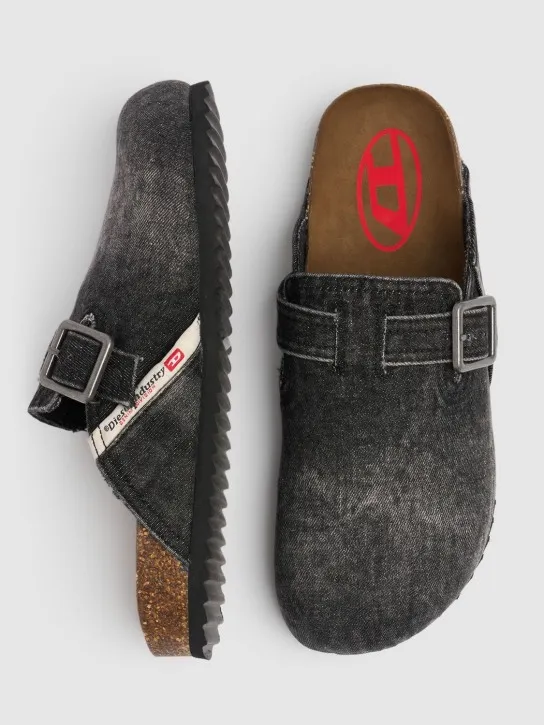 Diesel   Woodstock Washed cotton denim mules 