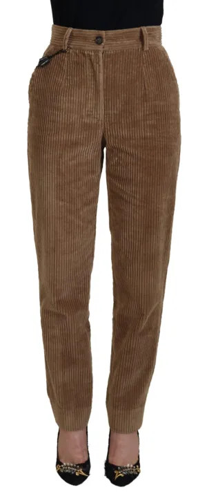 Dolce & Gabbana Brown Tapered Corduroy Cotton Pants