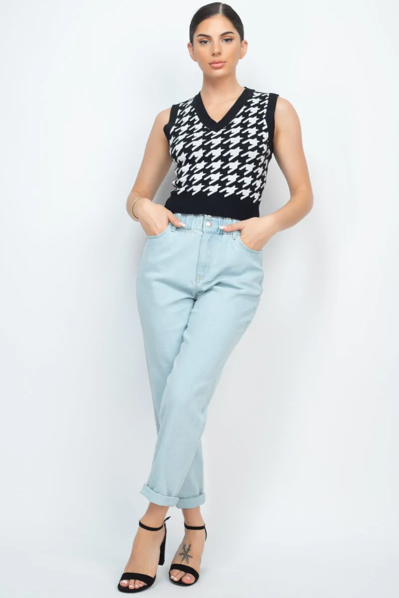 Double Button High-waisted Jeans