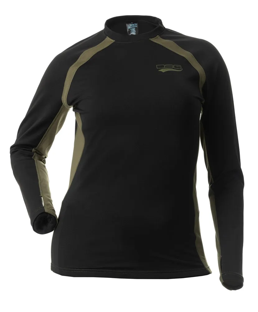 DSG D-Tech Plus Size Crewneck Base Layer Shirt | Black/Olive