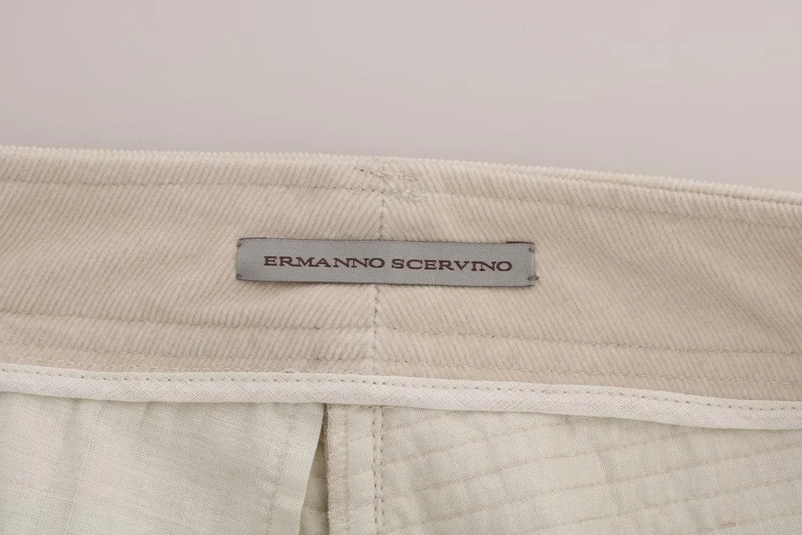 Ermanno Scervino Beige Slim Jeans Corduroy Skinny Pants