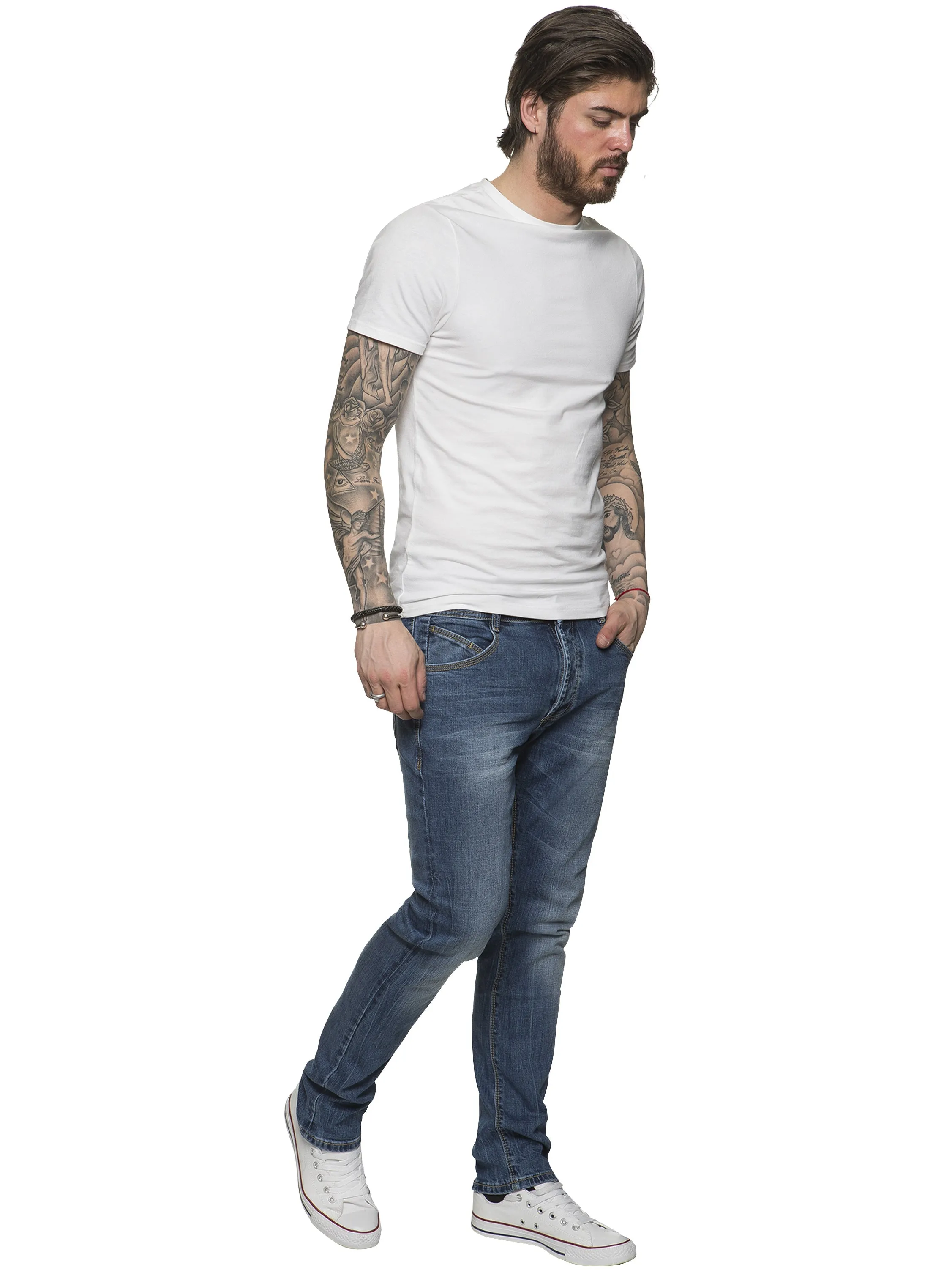 ETO | Mens Designer Tapered Fit Stretch Denim Jeans