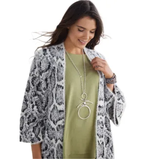 Exotic Open Long Cardigan Sweater