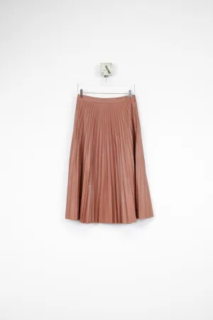 Faux Leather Pleated Skirt