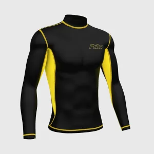 Fdx Inorex Yellow Men's & Boy's Thermal Winter Base Layer Compression Top