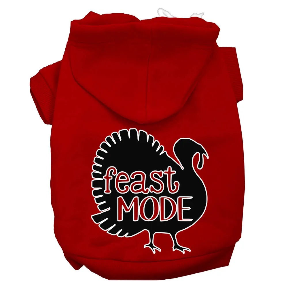 Feast Mode Screen Print Dog Hoodie Red S